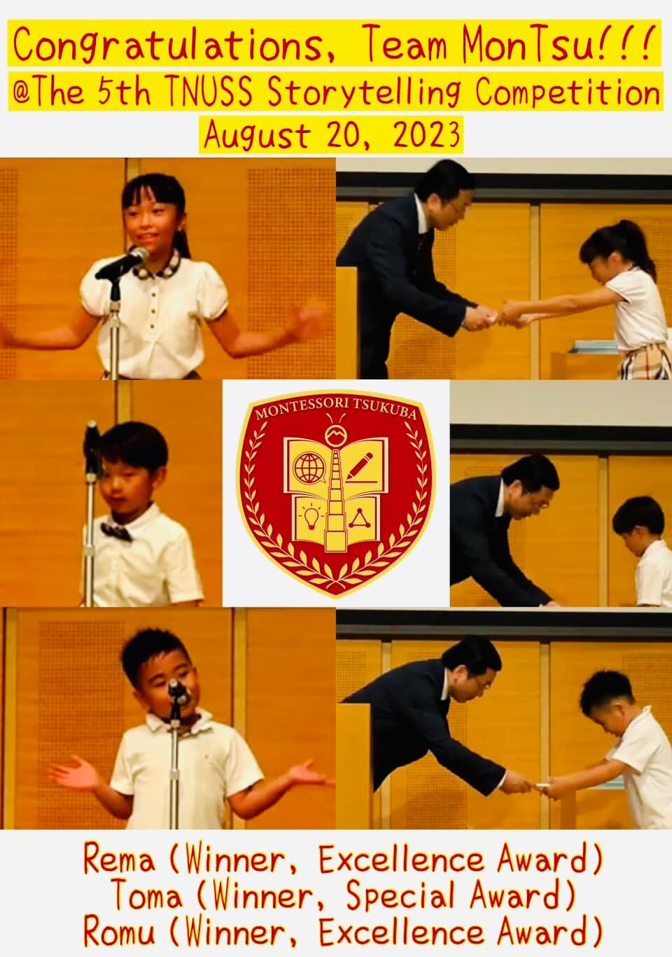 Montessori Tsukuba (モンテッソーリつくば) @TNUSS Cup 2023 (TNUSS小学生英語朗読コンクール)